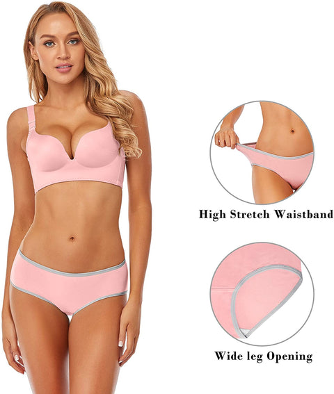Cotton Full Coverage Underwear Womens Panties No Ride Up Hipster Soft Breathable Stretch Bikini Ladies Briefs 6 Pack