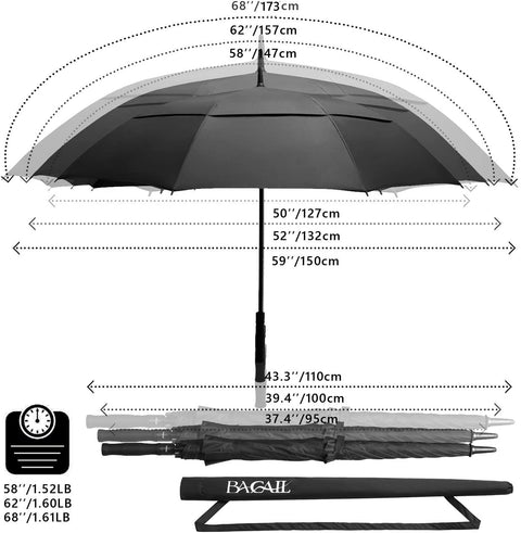 BAGAIL Inverted Umbrella and 68 inch Golf Umbrella