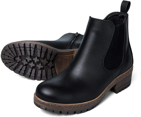 mysoft Women's Fashion Chelsea Boots Chunky Heel Ankle Booties