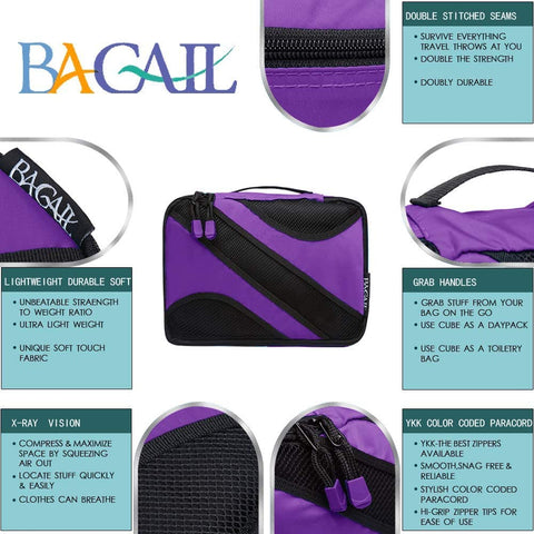 BAGAIL 4 Set Packing Cubes+Digital Luggage Scale