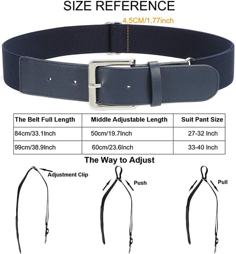 XZQTIVE Baseball Belts Softball Belt - Women/Men Sports Adjustable Elastic Uniform Belts, Navy Blue (Fit pant size 33-40 inch)