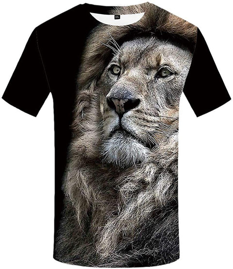 KYKU Lion Tshirt Men Size S-XXXL 3D T Shirt Animal T-Shirts for Mens Clothing