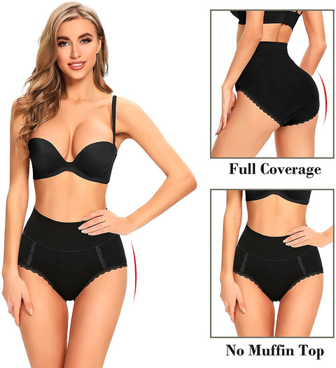 Womens Cotton Underwear High Waist Postpartum Care Panties Soft Breathable No Muffin Briefs Ladies(Multipack) for S-4XL