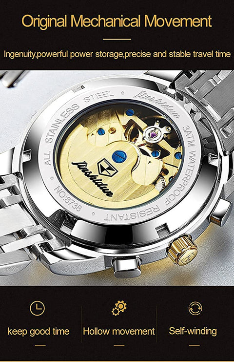 Golden Mens Mechanical Watch Automatic Wrist Watch