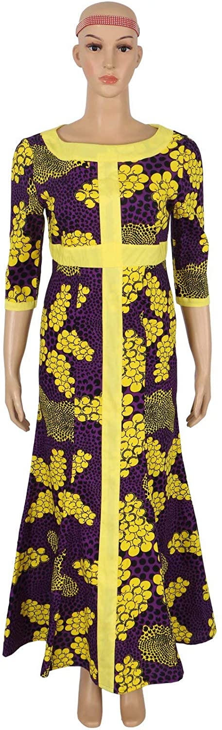 African Womens Clothes O-Neck Dashiki Ladies Dresses Half Sleeves North Africa Print Outfits