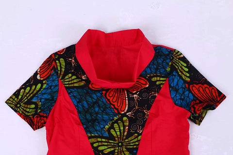 African Matching Dresses Sets Women's 3 Pieces Tops & Skirts & Headwrap Clothing Plus Size