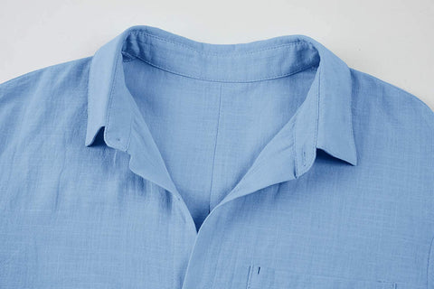 Karlywindow Womens Button Down Tunic Shirts Cotton Linen Long Sleeve Work Blouse Loose Casual Beach Cover Up Shirt