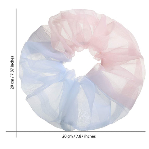 Women Organza Oversized Hair Scrunchies - 6PCS Bobble Elastic Hair Band Hair Bobble Scrunchie Ponytail Holder (Splicing)
