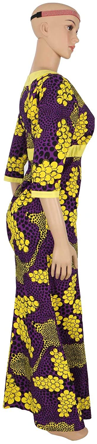 African Womens Clothes O-Neck Dashiki Ladies Dresses Half Sleeves North Africa Print Outfits