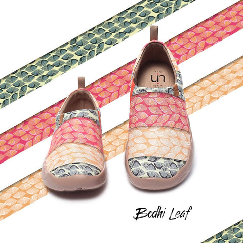 UIN Women's Bodhi Leaf Slip On Summer Spring Canvas Fashion Sneaker Art Painted Shoes (9)