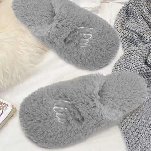 Katliu Women's Plush Slipper with Memory Foam Lightweight Indoor House Slippers Cozy Fluff Bedroom Slippers Spa Slippers Closed Toe