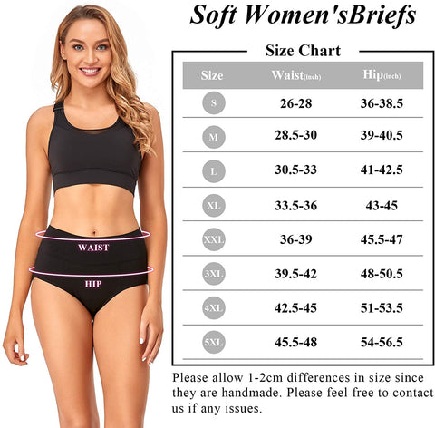 Women's Underwear Cotton High Waisted Full Coverage Briefs Breathable Soft Ladies Panties for women Plus Size & Regular Size