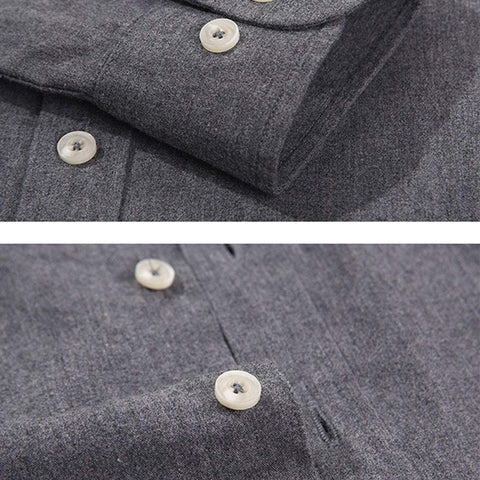 Men's Solid Button Down Long Sleeve Shirts