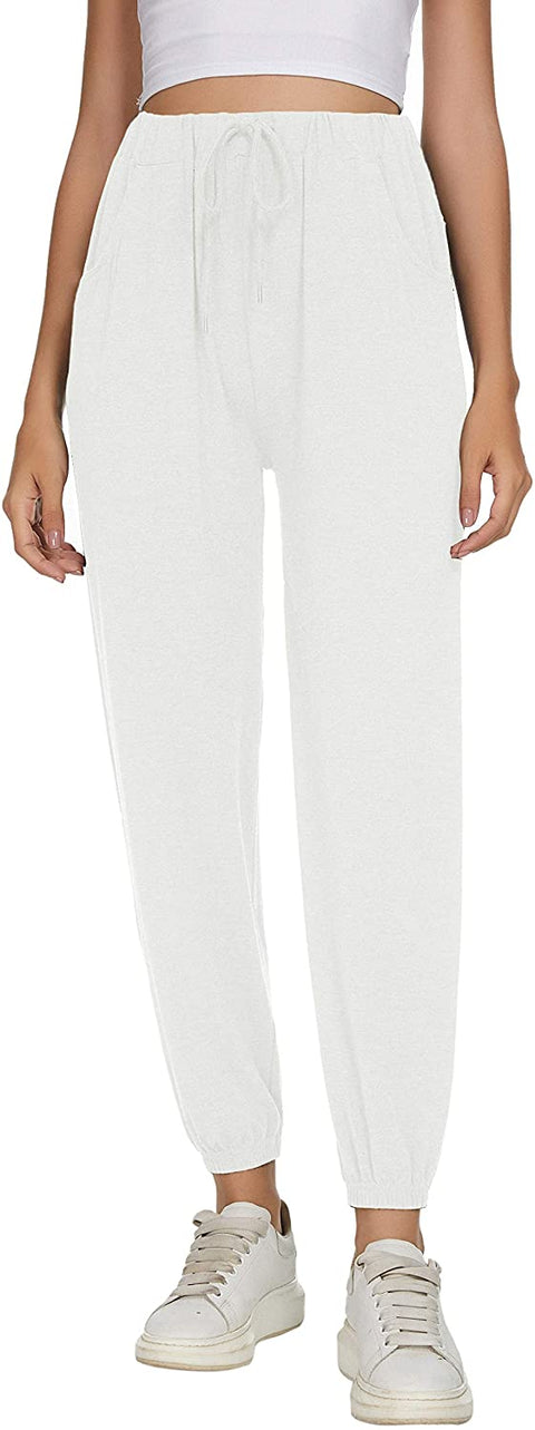 Women's High Waist Joggers with Pockets Comfy Casual Athletic Workout Sweatpants