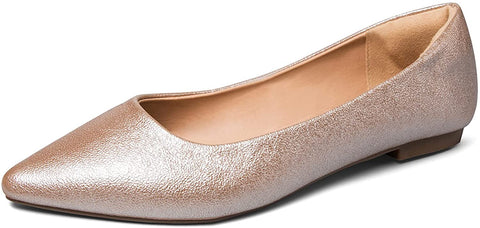 mysoft Women's Flats Pointed Toe Ballet Wedding Flat Shoes with Comfort Heel Protection