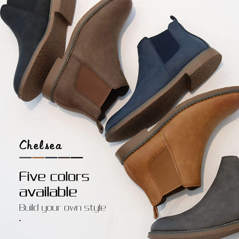 Men's Chelsea Boots Slip on Ankle Boots Casual Chukka Dress Boots