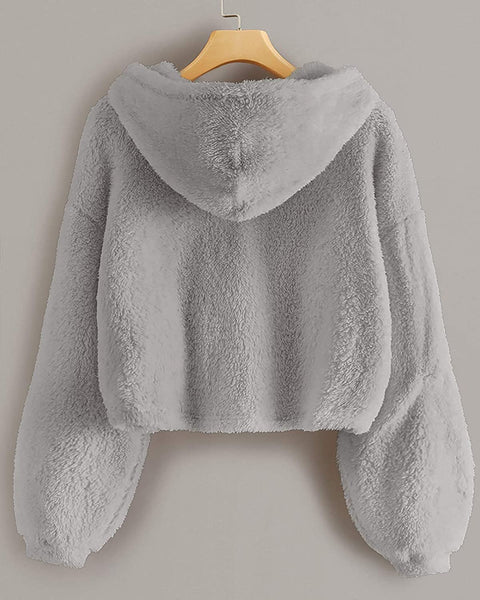 GAMISOTE Kids Girl's Fuzzy Hoodies Warm Loose Button Down Pullover Sherpa Jacket Top