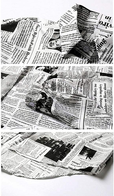 Women's Loose Fashion Letter Printed Newspaper Blouses Button Down Shirts