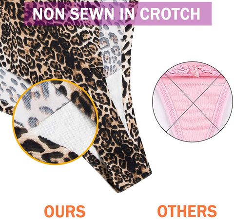 XS-XL Seamless, Soft, Spandex Stretchy Nylon Leopard Print Animal Print Thongs for Women