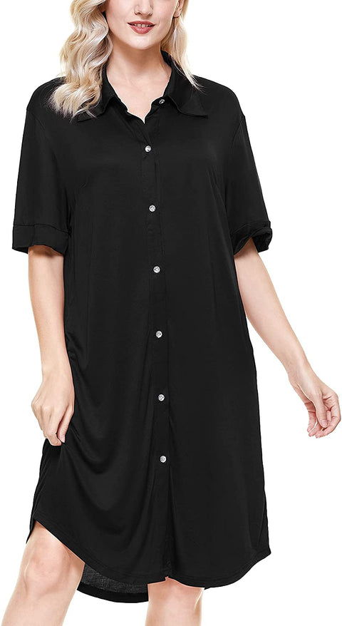Womens Pajama Sets Soft Loungewear Set Short Sleeve Button Sleepwear Two-Piece Pj Sets Nightwear Pajamas for Women