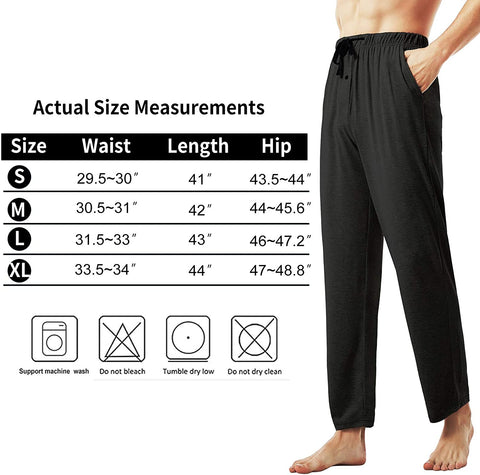 Men's Pajama Pants Bamboo Viscose Soft Breathable Pajama Pants for Men with Pockets