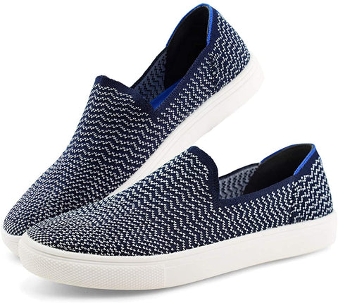 Women Knit Slip On Sneakers Comfortable Walking Loafers