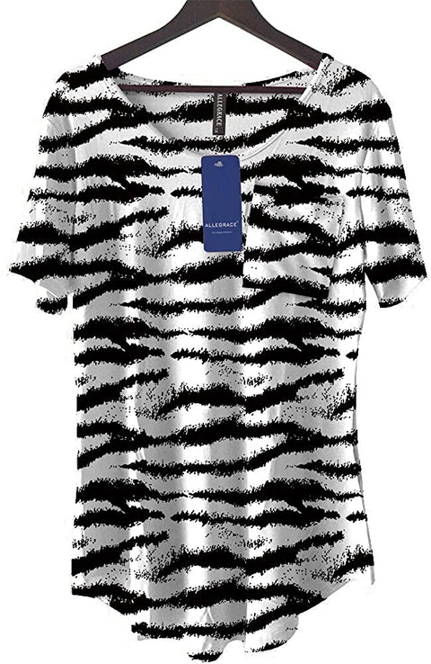 Plus Size Tops for Women Tie Dye Print Casual Scoop Collar T Shirts with Pockets