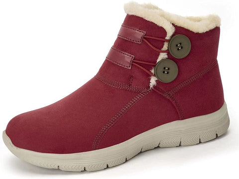 konhill Women's Winter Snow Boots - Warm Lining Ankle Booties Slip on Comfortable Outdoor Shoes
