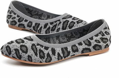 konhill Women's Classic Ballet Flats - Pointy Toe Soft Knit Slip on Dress Shoes