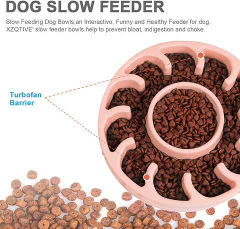 XZQTIVE Slow Feeder Dog Bowl Anti Fast Eating Large Feeder Slow Feeding Interactive Bloat Stop Dog Bowls