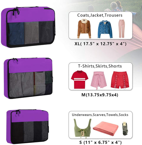 Bagail Set of 12 Packing Cubes for storing your travel items and daily necessities.