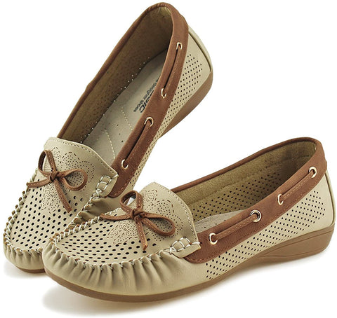 Women Classic Tie Driver Moccasins Boat Shoes Slip on Flats Loafers