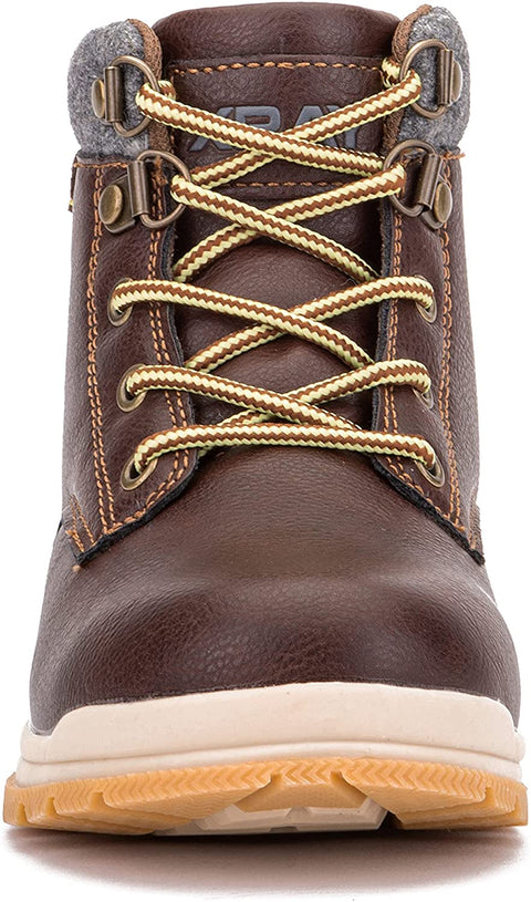 X RAY Footwear Ashton Boy’s Fashion Classic Combat Leather Mid-Top Chukka Boots, Chukka Heel, Plain Toe, Thermoplastic rubber Outsole