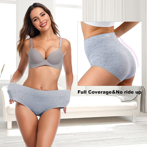 Womens Underwear High Waist Cotton Underwear Soft Underwear Super Stretchy Briefs Full Coverage Panties Women