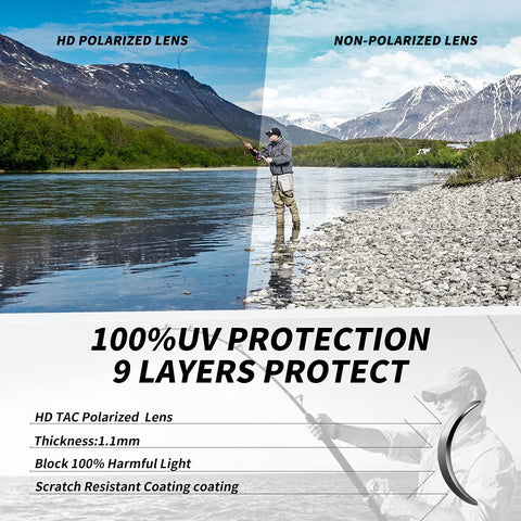 AWGSEE Polarized Sports Sunglasses For Men Cycling Driving Fishing Sun Glasses TR90 Unbreakable Frame 100% UV Protection