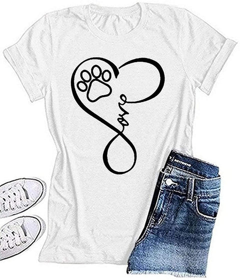 Ruanyu Womens Graphic Letter Print Shirt Crew Neck Short Sleeve Pullover Loose Fit Cute Casual Tee Tops Blouses White