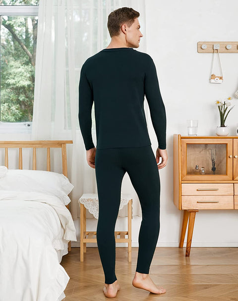 INNERSY Men's Thermal Underwear Set Thin Lightweight Long Johns Base Layer Top & Bottoms