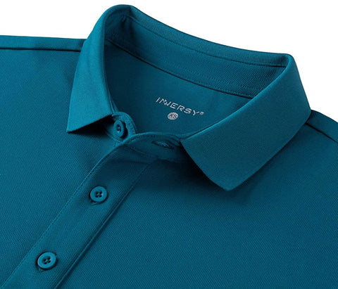 INNERSY Men's Polyester Golf Polo Shirt No Wrinkles No Iron Shirt
