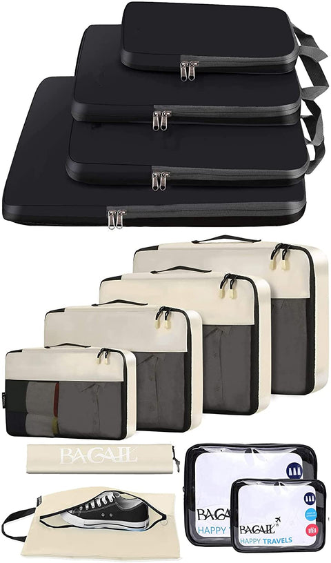BAGAIL 8 Set Packing Cubes+4 Set Compression Packing Cubes