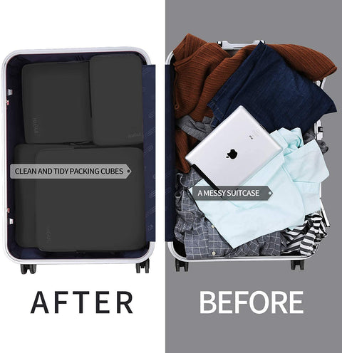 BAGAIL 6 Set Packing Cubes + 4 Set Compression Packing
