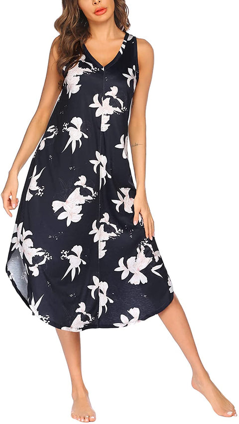 Women's Sleeveless Long Full Slip Night Dress