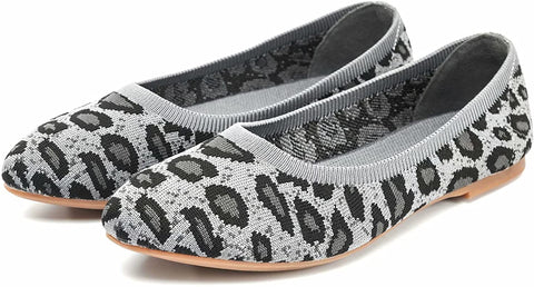 konhill Women's Classic Ballet Flats - Pointy Toe Soft Knit Slip on Dress Shoes