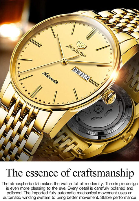 Gold Men's Mechanical Watch Minimalism