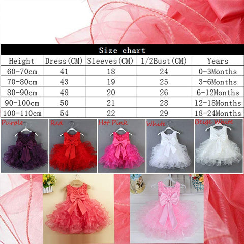 Baby Dresses Tulle Tutu Girl Dress Wedding Party Princess Dresses Age 0-3 Years