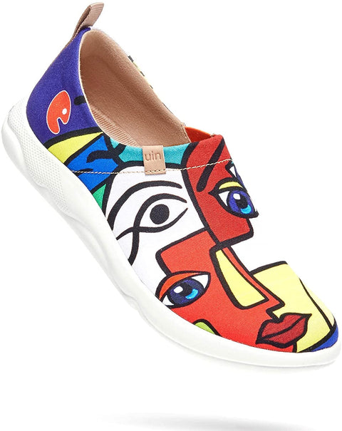 UIN Women's Loafers Slip Ons Casual Art Painted Travel Comfort Shoes Toledo III
