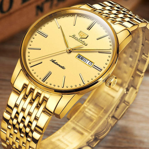 Gold Men's Mechanical Watch Minimalism