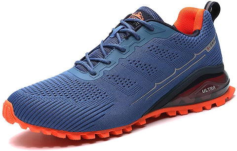 Kricely Men's Women Trail Running Shoes - Non-Slip Hiking Shoes Breathable Walking Footwear Outdoor Road Athletic Sneaker Blue