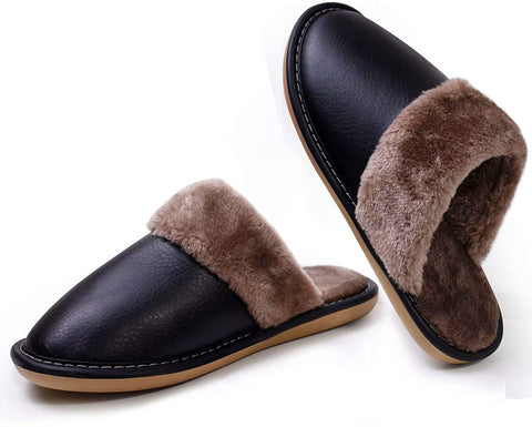 konhill Women's Memory Foam Slippers - Indoor Outdoor Comfy Warm Plush House Bedroom Non Slip Shoes