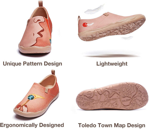 UIN Women's Walking Shoes Slip On Casual Loafers Lightweight Art Painted Comfort Fashion Sneaker Caring for Our Planet