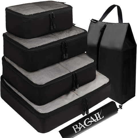 BAGAIL 6 Set Packing Cubes + 4 Set Compression Packing